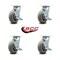 Service Caster 6 Inch Thermoplastic Rubber Swivel Caster Set with Roller Bearings and Brake SCC SCC-30CS620-TPRRD-TLB-4 - alternate 3